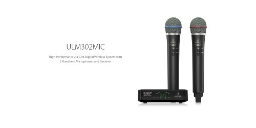 Behringer ULTRALINK ULM302MIC — цифровая микрофонная радиосистема 2.4 ГГц с двумя микрофонами